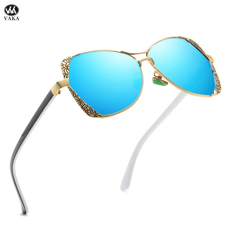 

Vaka uxury Cat Eye Vintage Polarized Sunglasses Women Oversized Sun Glasses UV400 Ladies Cateye Glasses Oculos Gafas