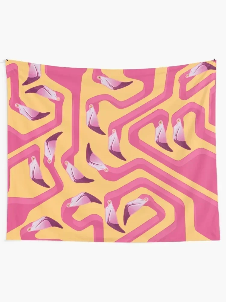 Гобелен с фламинго-лабиринтом полиэстер