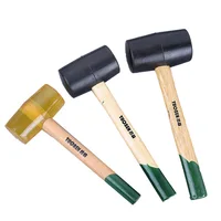 Black/transparent Rubber Hammer Wooden Handle Rubber Hammer Does Not Crack, Shockproof Floor Installation Hammer