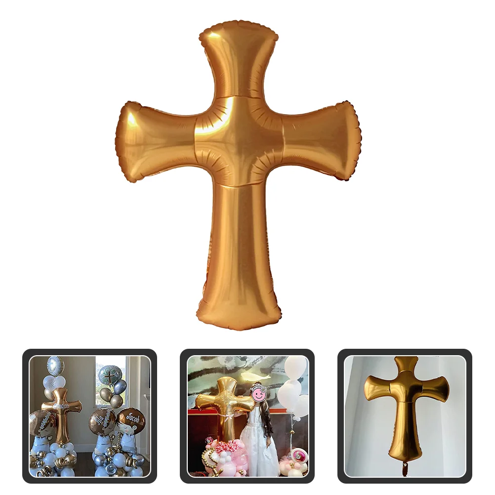 

Wedding Decor Party Balloons Large Party Favors Aluminum Film Cross Shape Balloon Cross Baptism Balloons Baby