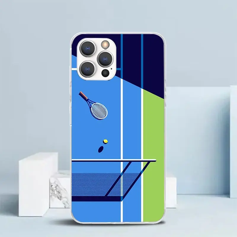 Чехол для iPhone 16 17 Air 15 14 Pro Max 16E 17E 13 Mini 12 11 7 SE с принтом в стиле тенниса, мягкий, с рисунком, для моделей 16 17 A (art.: 3920db0db82c3) - 3920db0db82c3