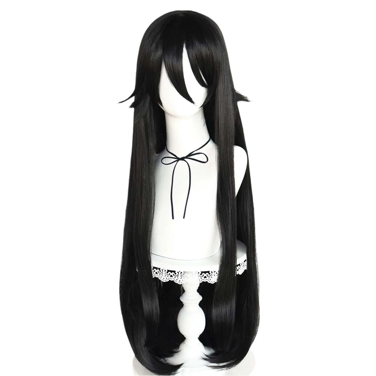 Фото Женская игра Yandere Simulator Cos Ryoba Aishi, длинный прямой парик из черных волос №2
