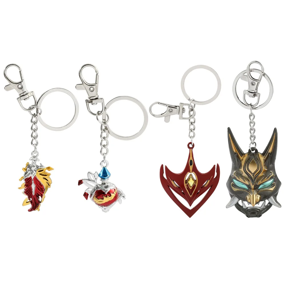 

Game Genshin Impact Cosplay Tartaglia Xiao Mask Keychain Pendant Alloy Key Chains Necklace Toy Jewelry