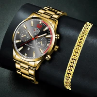 brand mens sport watches for men business stainless steel quartz wristwatch man luxury bracelet male luminous clock watches