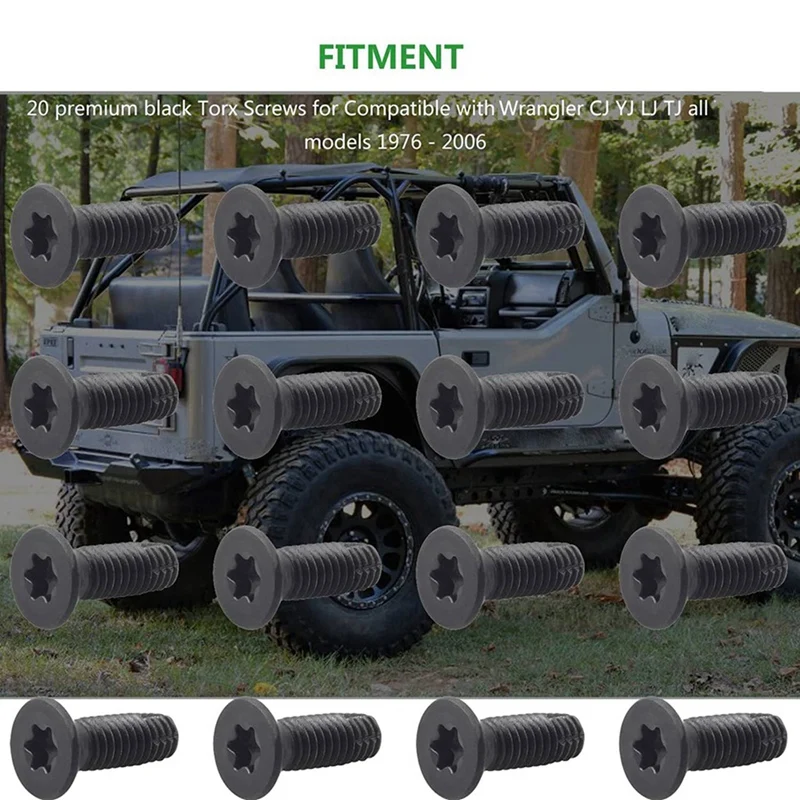 Винты Torx для Jeep Wrangler CJ YJ LJ TJ 1976-2006 сменные болты дверей лобового стекла рулонной