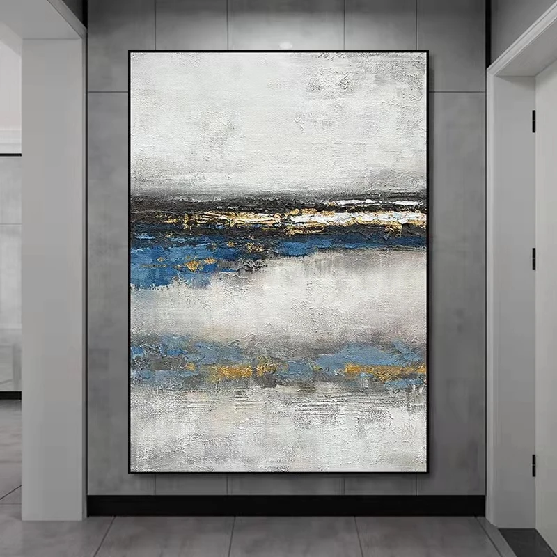 Абстрактная живопись ручной работы пейзаж озера картина маслом Ручная роспись