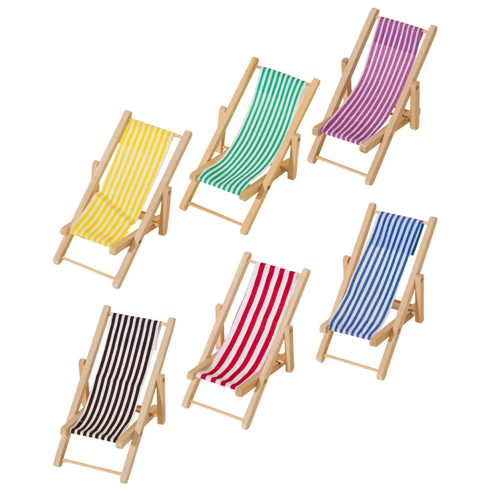 

Furniture Foldable Miniature Lounge Chair Folding Deck Prop Micro Landscape Beach