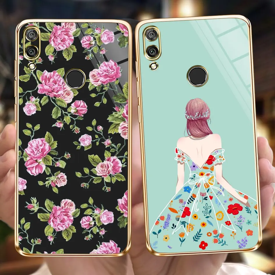 Чехол для Huawei Y6 Y7 Pro 2019, Роскошный чехол с красивым цветочным рисунком для девушек, мягкий чехол для Huawei Y9s STK-L21 Y6Pro Y 6 2019