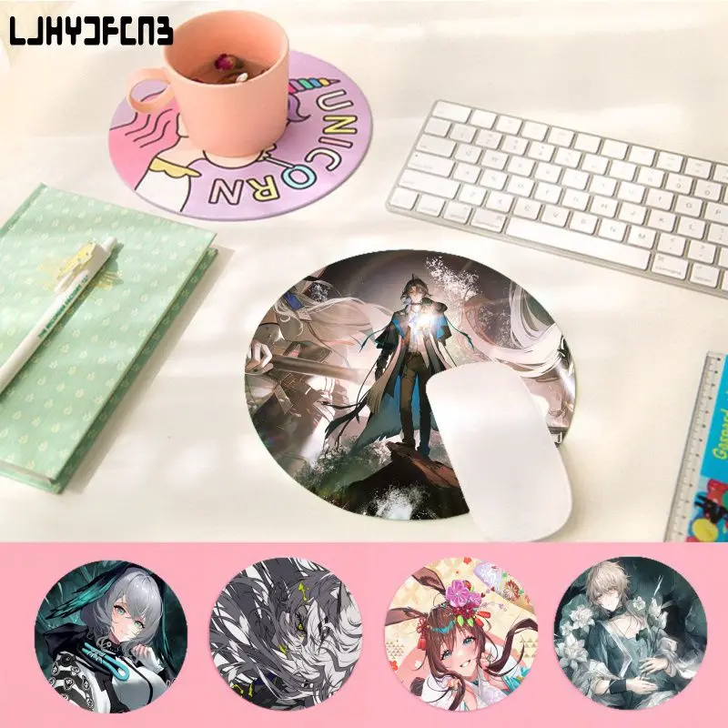 

Arknights Mousepad 22x22cm Round Big Promotion Table Mat Student Mousepad Computer Keyboard Pad Games Pad For PC Desk Pad