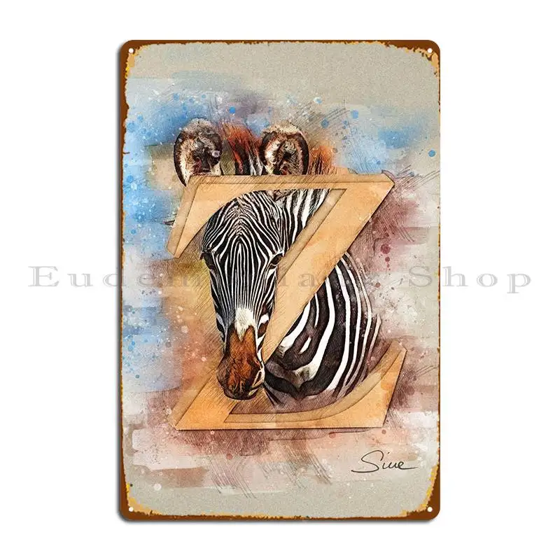 

Z Zebra Metal Sign Party Garage Wall Decor Designs Retro Tin Sign Poster