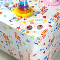 different styles of disposable peva plastic water and oil repellent tablecloths for birthday party decoration