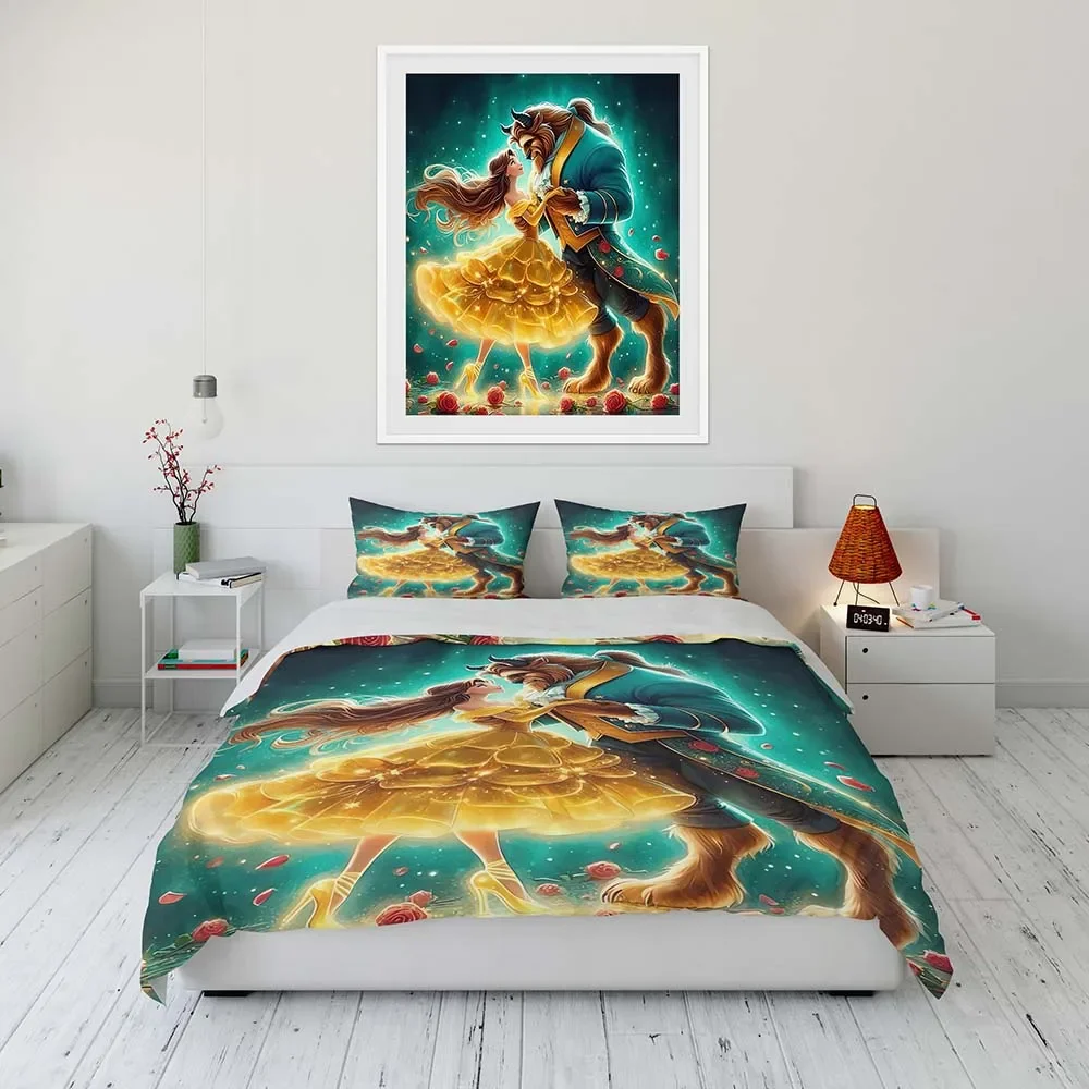 Комплект постельного белья с мультяшными героями Диснея Красавица и Чудовище