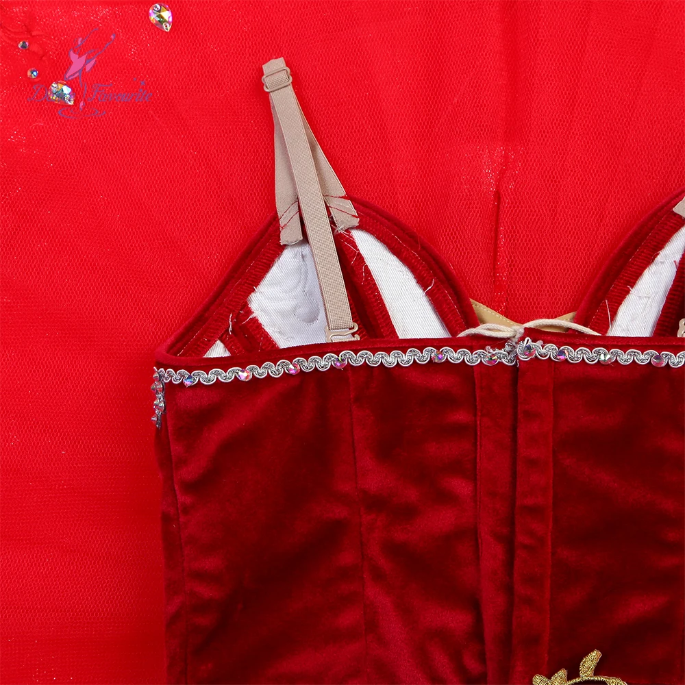 Балетная пачка B24051 для танцев профессиональная красная бархатная балетная на