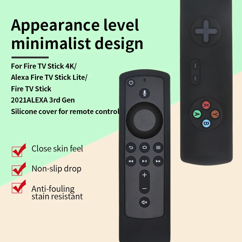 

Remote Control Cover Silicone Protective Case For Fire TV Sticks 2021ALEXA 3rd Gen 3rd Gen Remote Control Cover Accessory