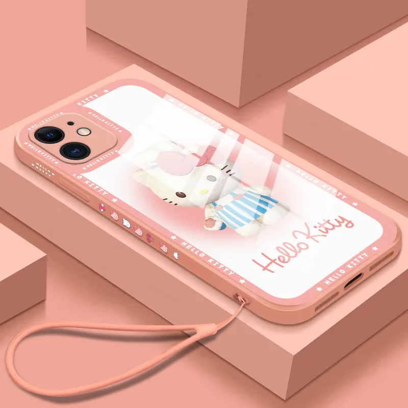 

Disney Cartoon Glass Phone Case Shockproof Protective Cover for Iphone 13 12 11 Pro Mini XS MAX 7 8Plus X XR Silicone Soft Cover