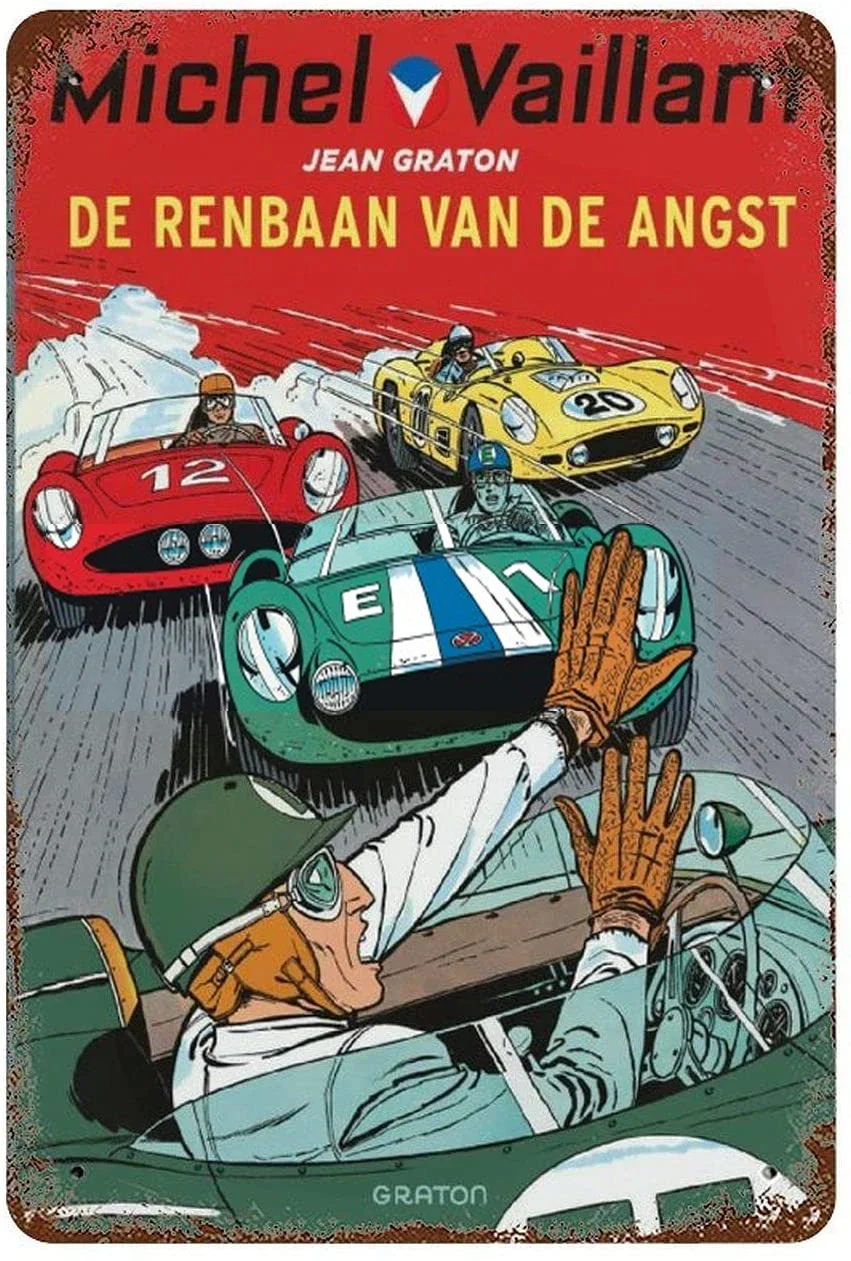 

Metal Wall Sign Tin Sign Michel Vaillant Jean Graton Van DE ANGST Indoor Home Bar Poster Wall Decoration Plaque