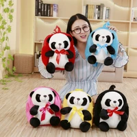 30cm ctue kawaii panda fluffy plush backpack bag crossbody plush stuffed toys cuddly plushies schoolbag for kids girl gift