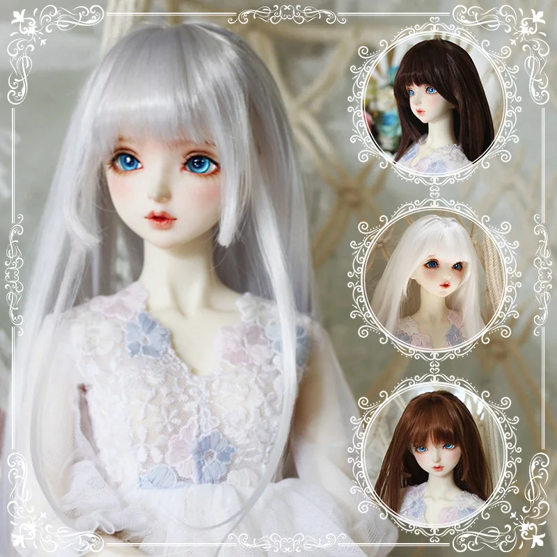 Bangs Long Hair Wig Children Play House Diy Dress Up Toy Gifts