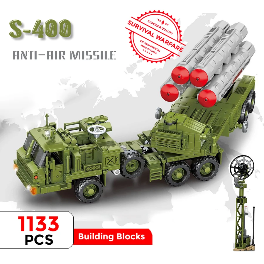 

New Russian Army Military S400 World War 2 air defense missile Soldiers Building Blocks Kit Bricks Classic Model Toys Boys Gift