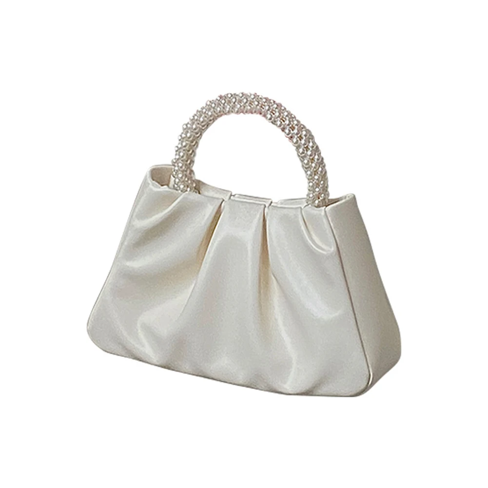 

Elegant Pearl Evening Clutch Cloud Leather Shoulder Crossbody Purse Handbags for Ladies Outdoor Shopping Traveling