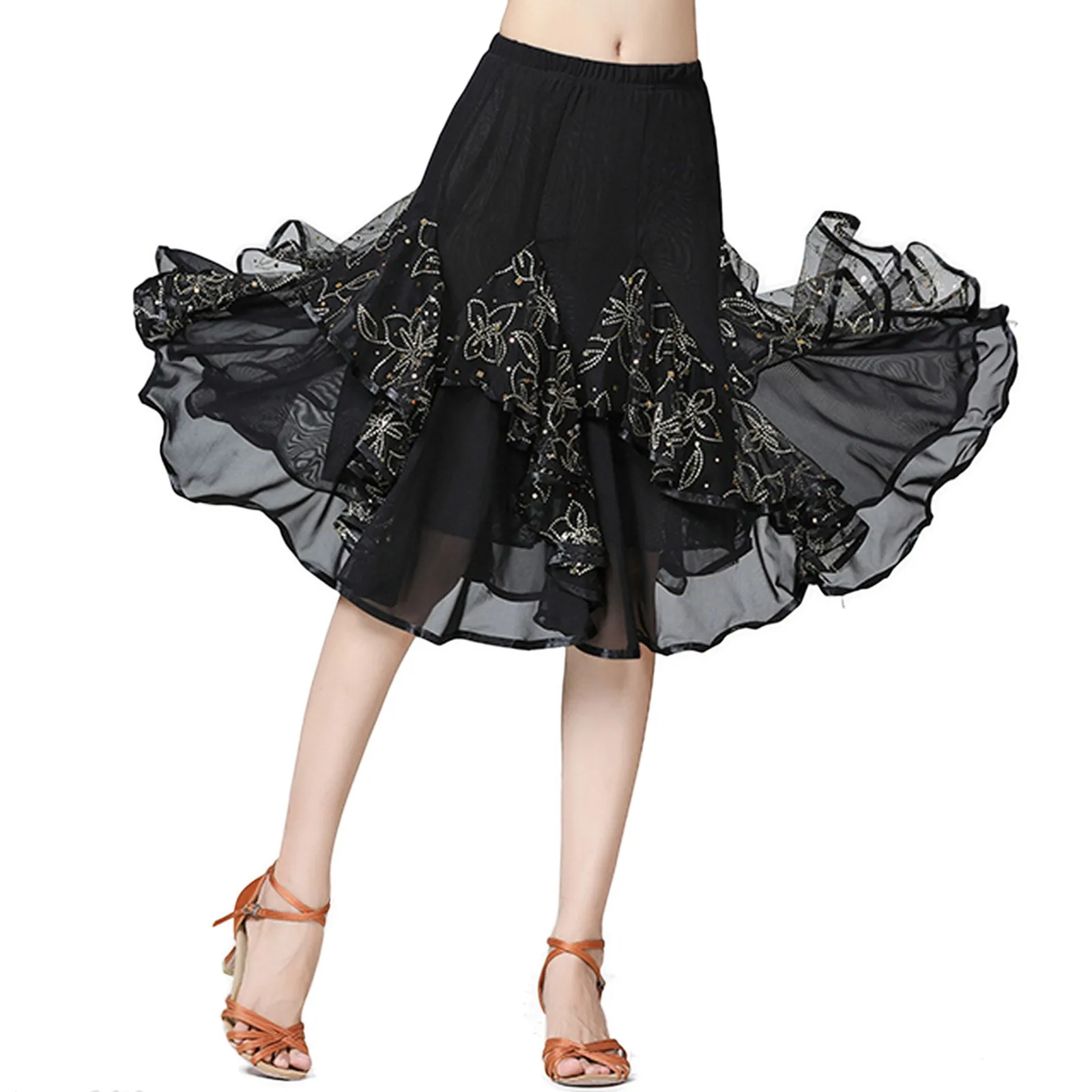 

Женская большая юбка-качели, кружевная юбка для танцев, юбка для Бальных тренировок, юбка для выступлений, женские новые юбки