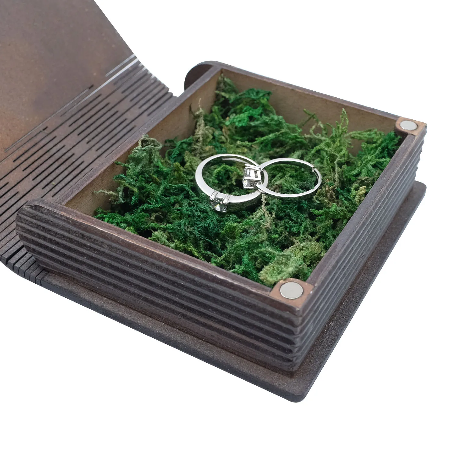 Personalized Wedding Ring Box Wood Book Box with Names Date Customized Proposal Engagement Anniversary Valentine‘s Gift For Her