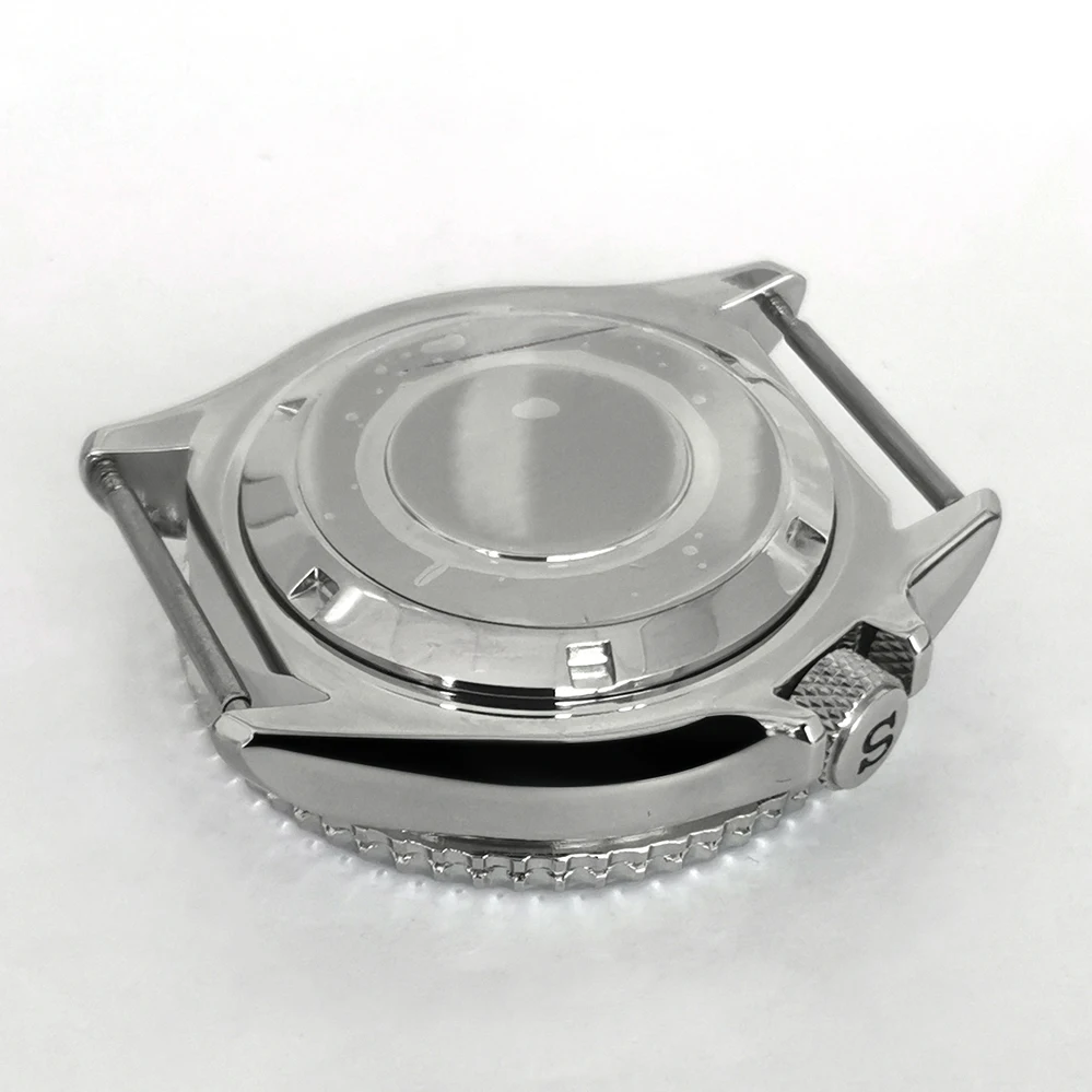 41.5mm Watch Case Fine Stainless Steel Case White Inner Ring + Ring Mouth Replaces SKX007 S Handle Fit NH35 NH36 4R 4R Movement