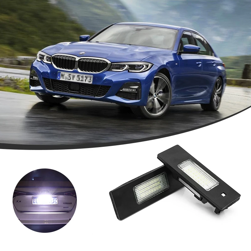 

2Pcs Car LED License Plate Light For BMW 1 6 Series E81 E87 E87N F20 F21 E63 E64 F06 F12 F13 12V 24SMD Auto Accessories