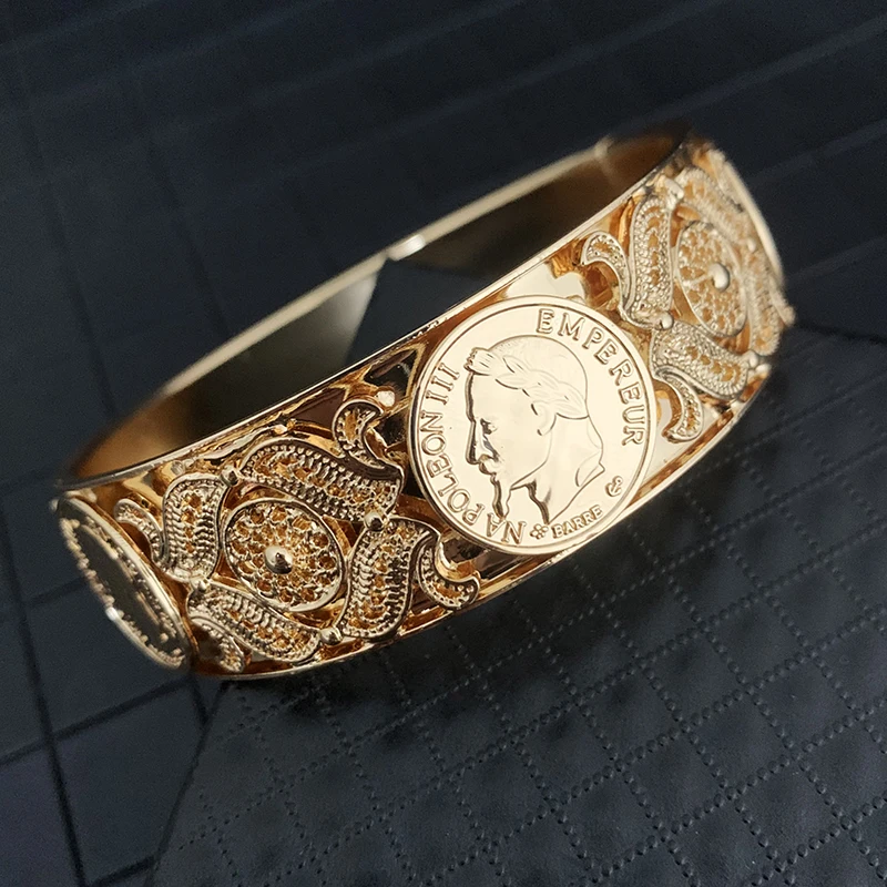 

Arab Bridal Bracelet Coin Gold Plated Bracelet Ethnic Jewelry Algerian Ladies Side Cuff Bracelet Party Gift