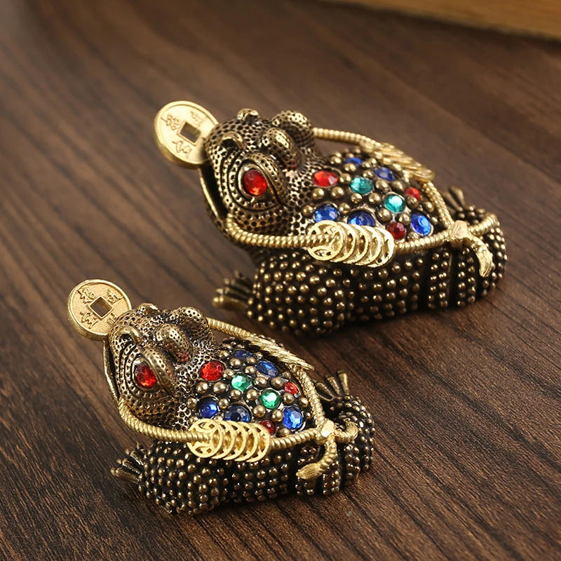 Фэн-шуй жаба деньги удача богатство китайская золотая лягушка монета украшение