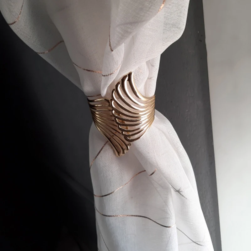 

Curtain Clip Strap Free Punching Metal Light Surface Wings Pattern Buckle Gold Curtain Ring Bracket Clip Spring Force Buckle New
