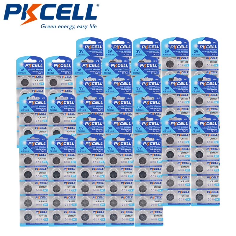 

200pcs/40card CR1620 Button Cell Coin Batteries CR1620 3V Lithium Battery for Car Remote Control Electric Alarm