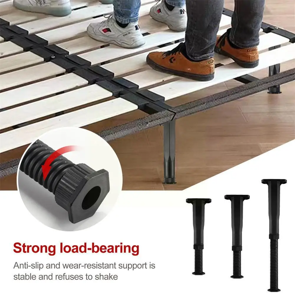 

1PCS Black Telescopic Adjustable Bed Beam Support Foot Reinforced Furniture Sofa Bottom Bed Bearing Plastic Load Bracket Le N7O0