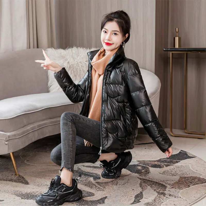 Spring and Autumn New Korean Version of Cotton Women's Stand-up Collar Loose Cotton Jacket Light Coat Female & Lady Casual Coats