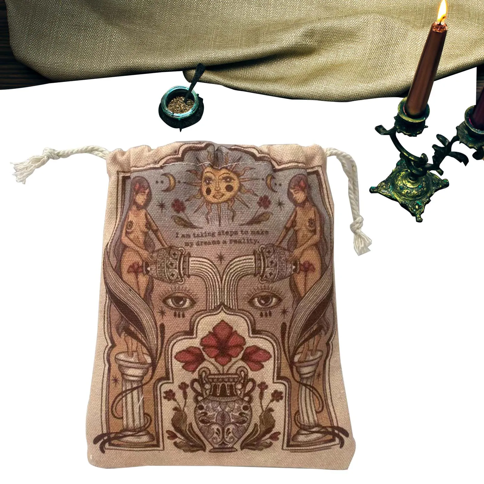 

Tarot Card Storage Bag Printing Drawstring Bag Witchcraft Storage Supplies