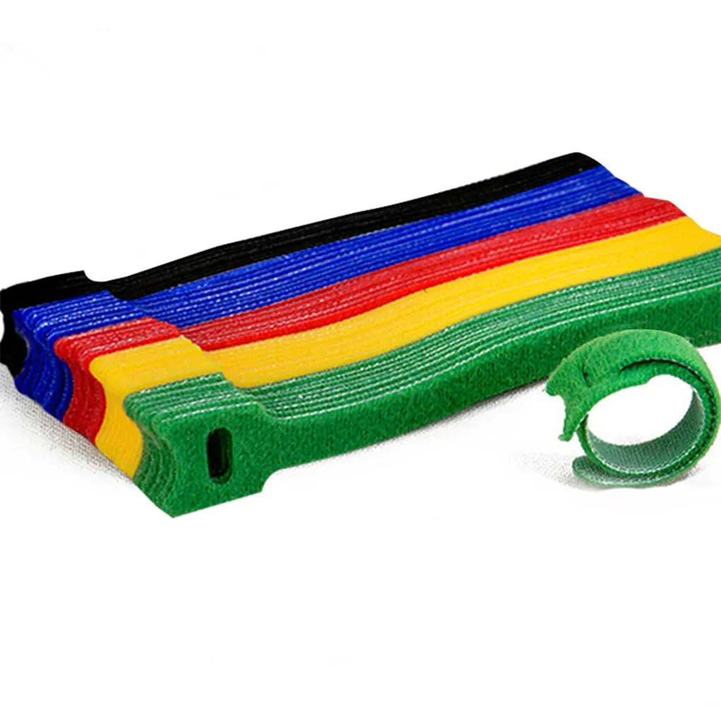 

50pcs T-type Cable Tie Wire Reusable Cord Organizer Wire 15*1.2cm Colorful Computer Data Cable Power Cable Tie Straps