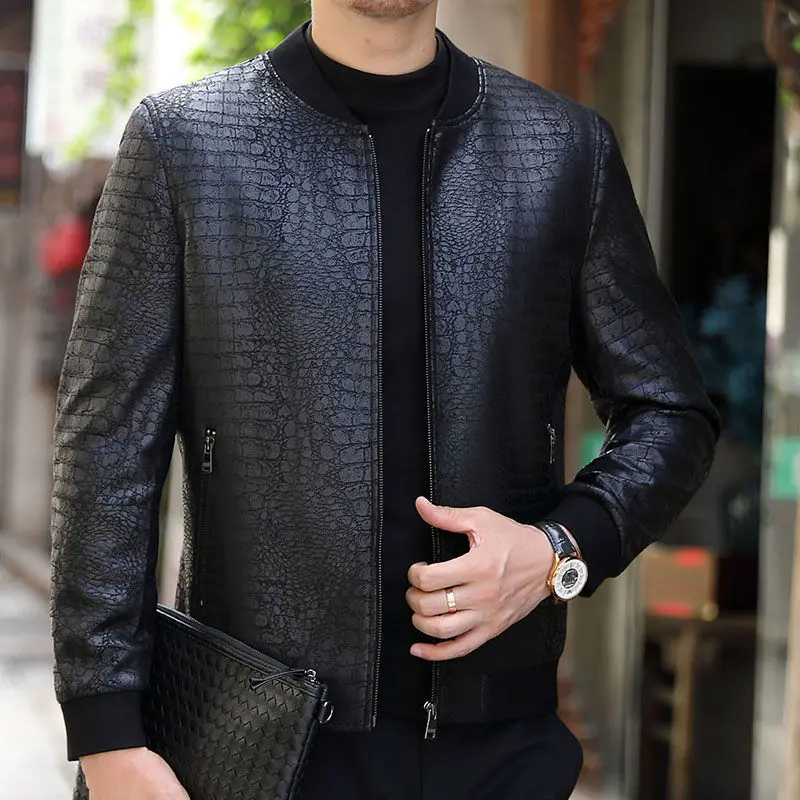 

Men Real Leather Suit Jacket Men Slim Fit Full Length Coat Men Fashion Leather Jacket Streetwear Casual Jackets Outerwear G68