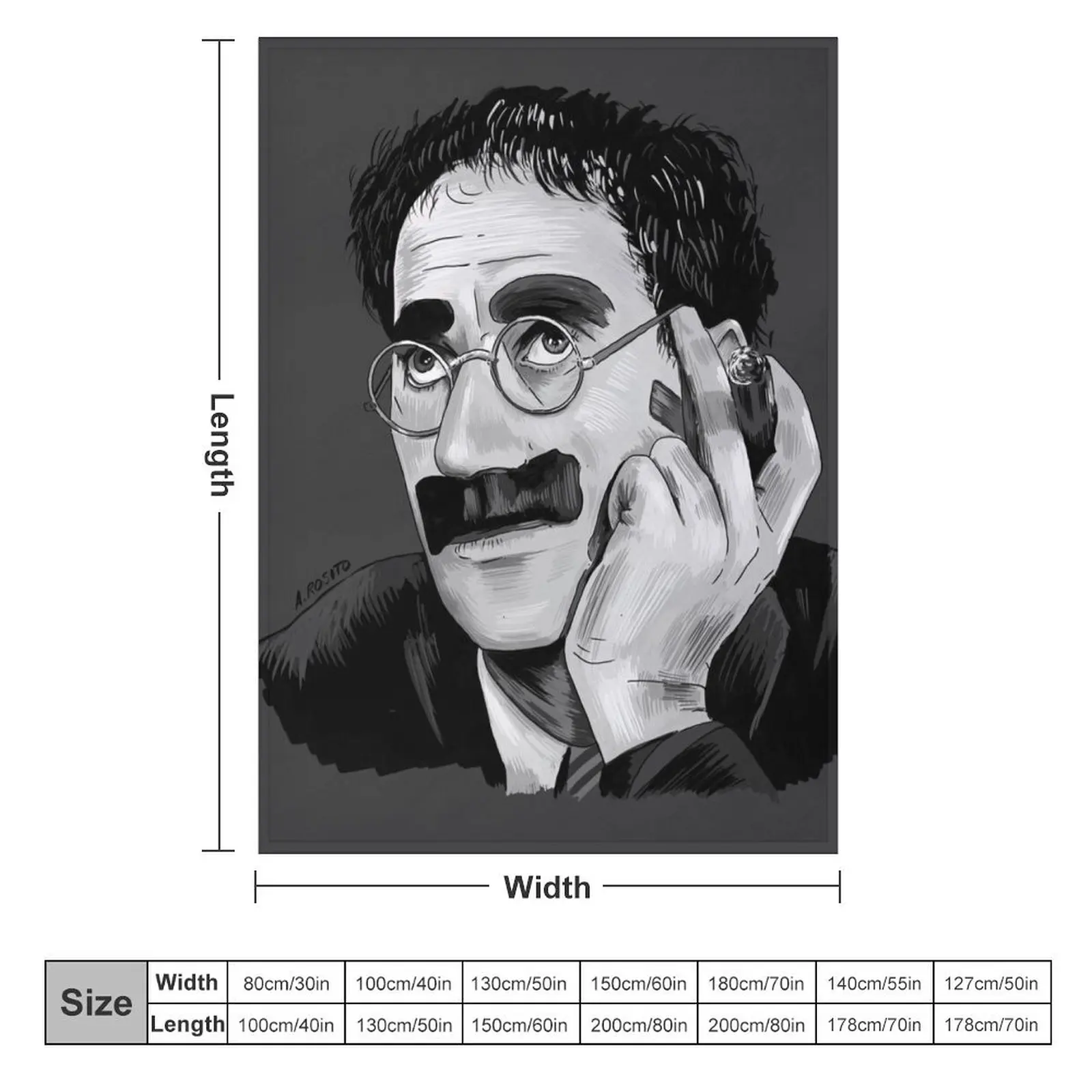 Роскошные пушистые мягкие одеяла для сна Groucho Marx иллюстрация портрета масла