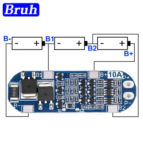 Плата защиты литиевой батареи HX-3S-FL10