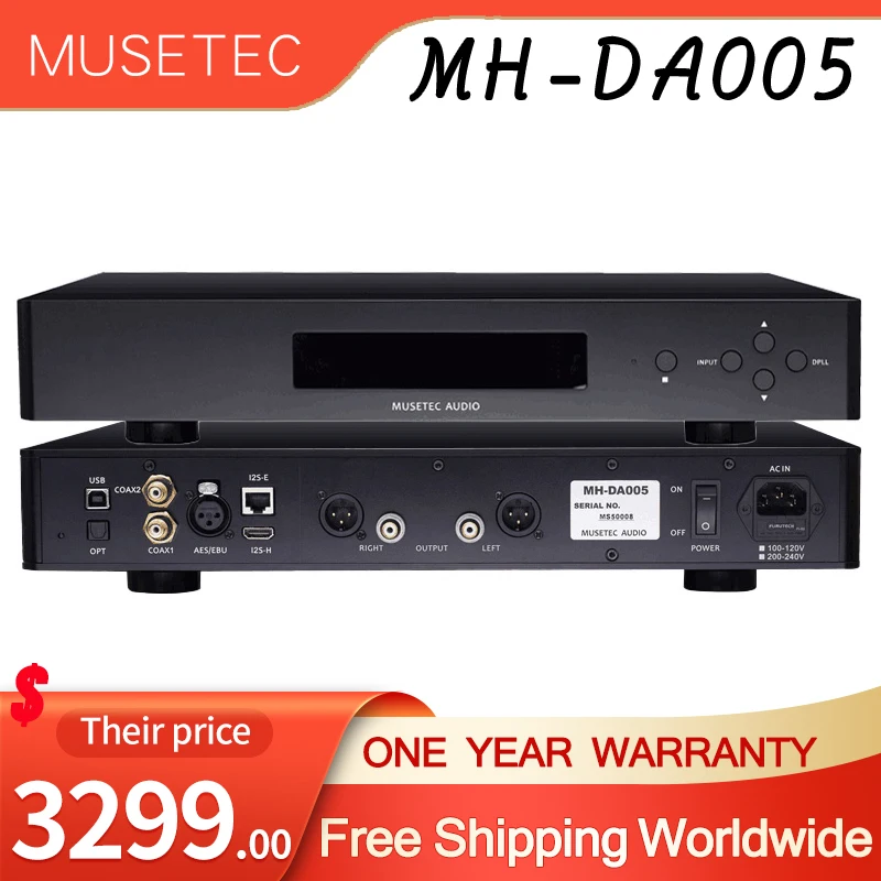 

L.K.S Audio LKS Musetec MH-DA005 Decoder ES9038pro PCM384KHz DSD512 Dop64 LKS DA005 DAC IIS Coaxial AES USB Flagship Decoder