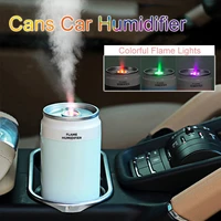 usb car air humidifier and purifier mini electric diffuser humidifiers with flame light ultrasonic sprayer mist maker home 2022