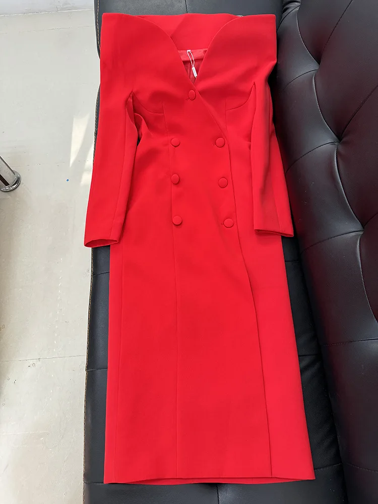 2024 Праздничное Платье Зима Индивидуальность Дизайна Стоячий Воротник