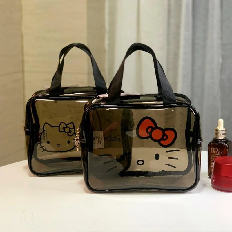 

Hello Kitty Waterproof Transparent Cosmetic Bag Large Capacity Wash Bag Women's Handbag