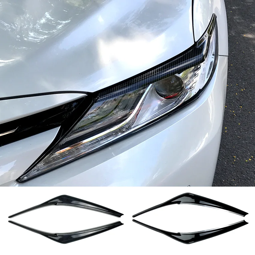 

For Toyota Camry 2018 Front Headlight Eyebrow Sticker Anger Eye Headlight Eyebrow Decoration Sticker Modified
