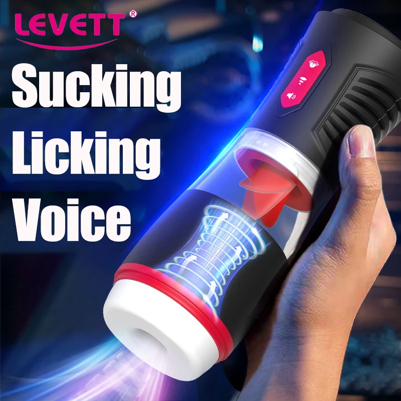 Automatic Men Masturbator Cup Tongue Licking Sucking Device Sex Toy For Men Masturbation Realistic Vagina Vibrator Pussy Blowjob