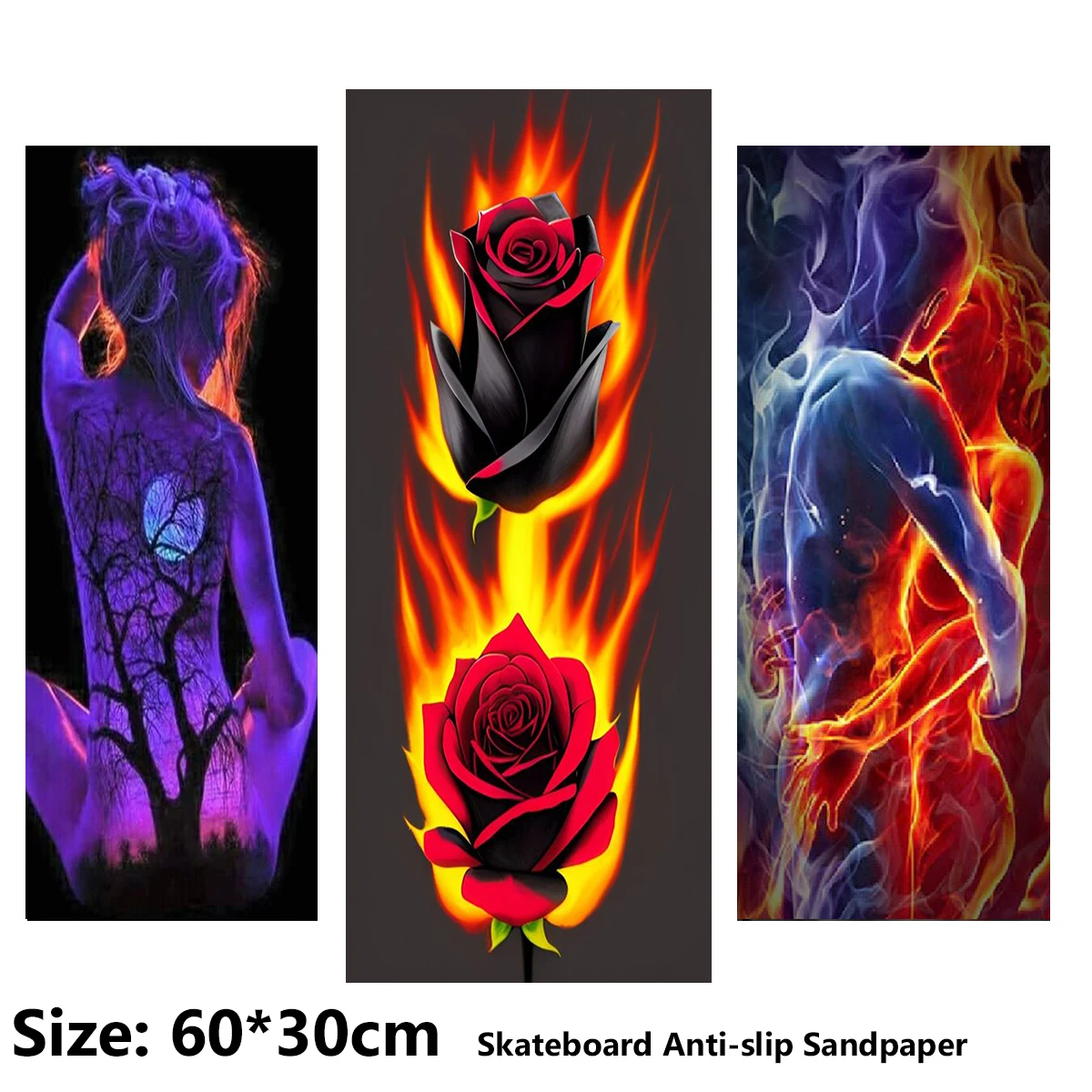 Противоскользящая наклейка Fire Rose Desire для электрического скутера 60 х30 см