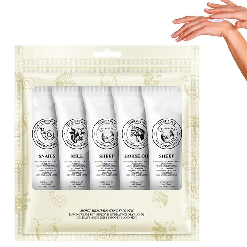 

Hand Cream Set 5-pcs Hand Cream Travel Size Organic Hand Lotion Hand Cream For Dry Cracked Hands Travel Size Hand Lotion Gift