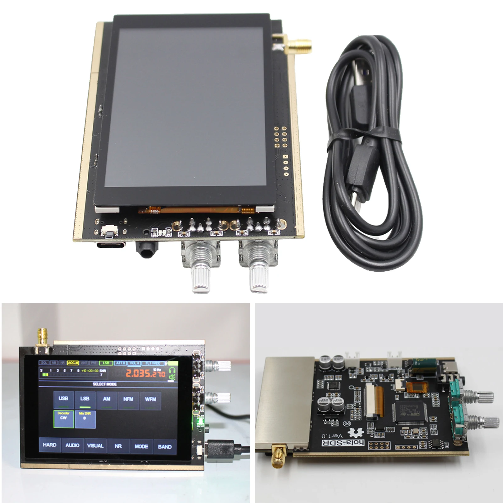 

Радиоприемник Malahit DSP 50 кГц-250 МГц 400 МГц до 2 ГГц, коротковолновый радиоприемник 3,5 дюйма, сенсорный экран IPS 1x