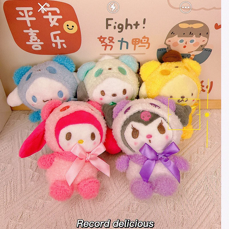 

Kawaii Sanrio, плюшевый брелок Kuromi, коричная лампа, подвеска Mymelody, бесплатная доставка, детские игрушки, подарок на день рождения
