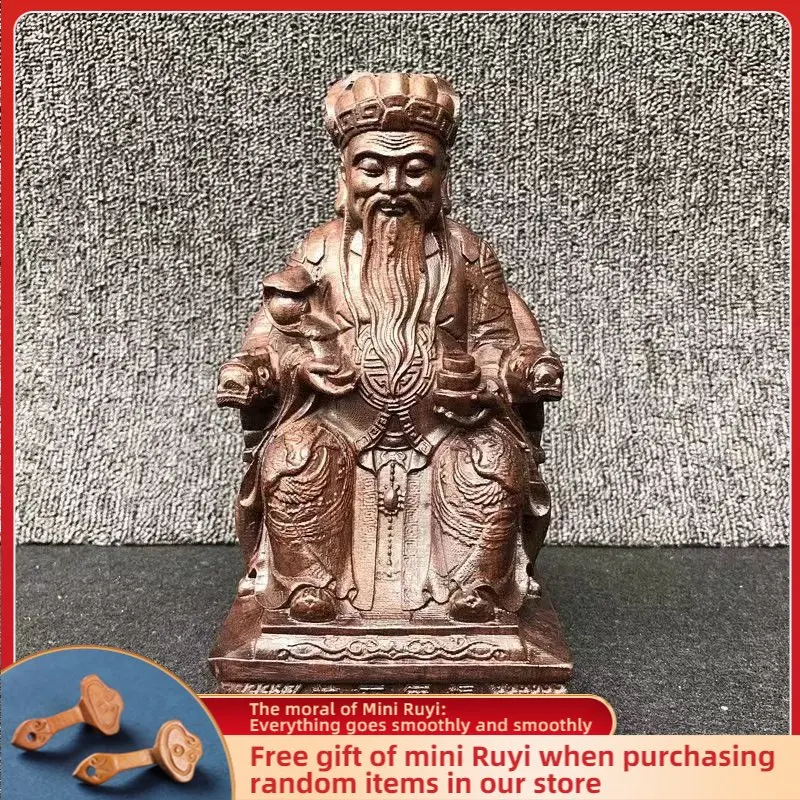 

Flower Pear Solid Wood Carving Earth God and Earth Grandmother Decoration Forde Household Living Room Town House Artifact